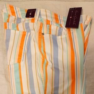 Gloria Vanderbilt Women's Multicolor Striped Shorts Size 10 NWT